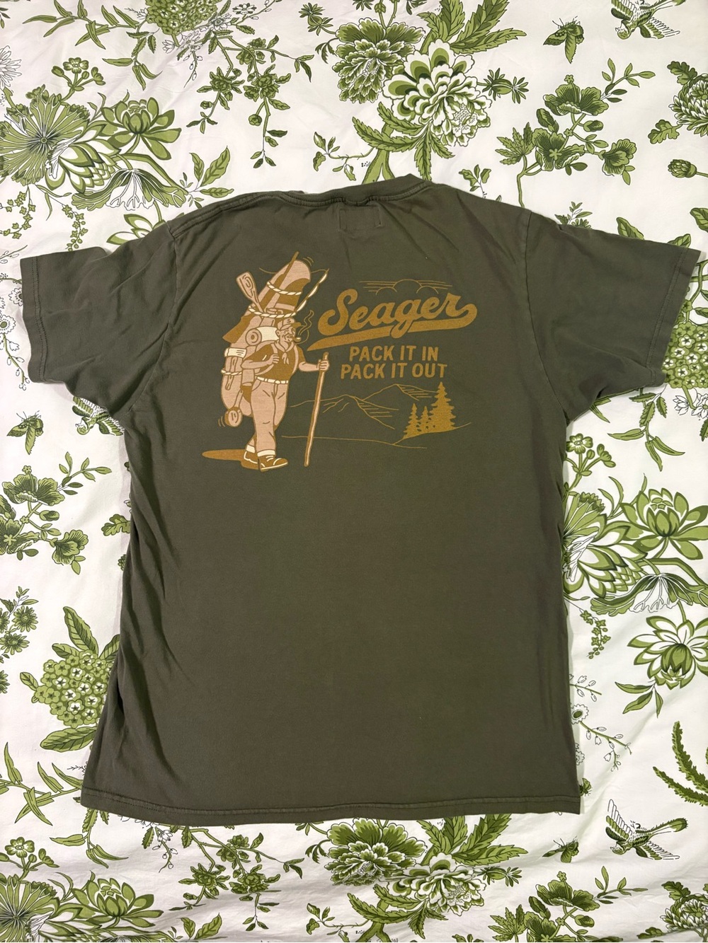 Seager Olive Green Short-Sleeve Graphic Tee - Pack It In Pack It Out